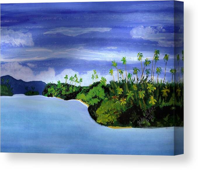 Water View Canvas Print featuring the painting Gizo by Joan Stratton