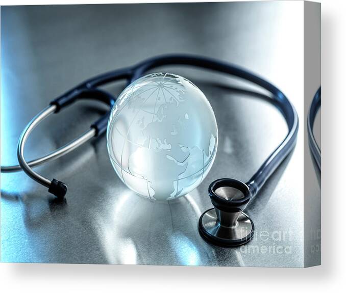 Pandemic Canvas Print featuring the photograph Global Health by Tek Image/science Photo Library