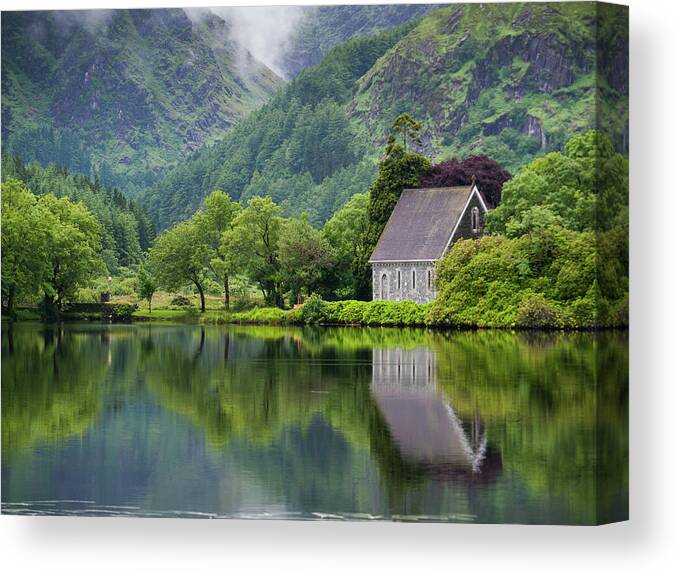 Tranquility Canvas Print featuring the photograph Gougane Barra Forest Park And Lake by Bradley L. Cox