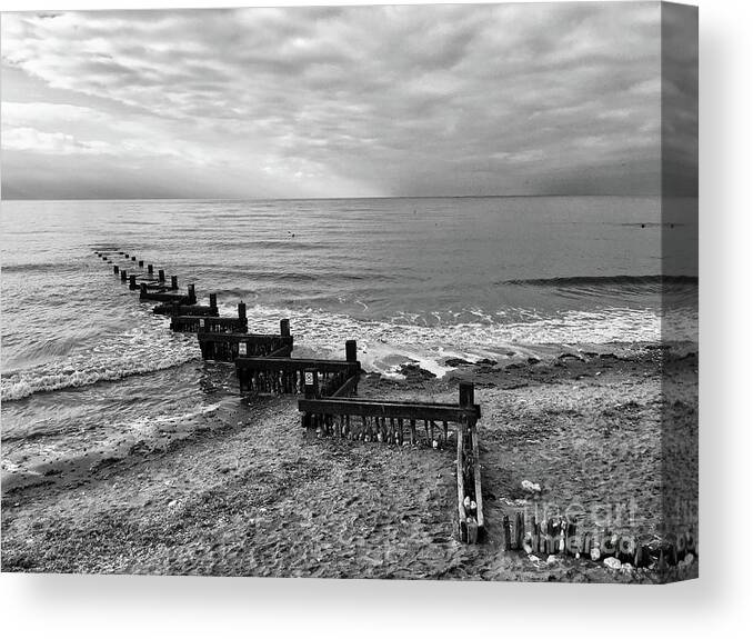 North Sea Canvas Print featuring the photograph Groyne by John Edwards