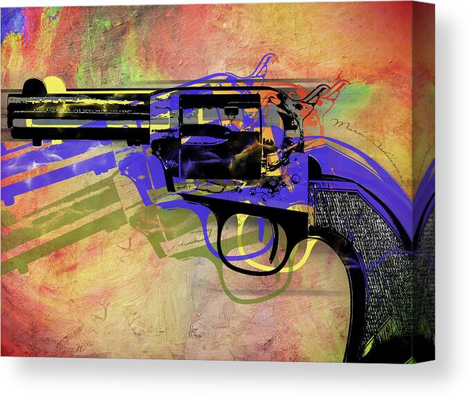 Gun 6 Canvas Print featuring the mixed media Gun 6 by Mark Ashkenazi