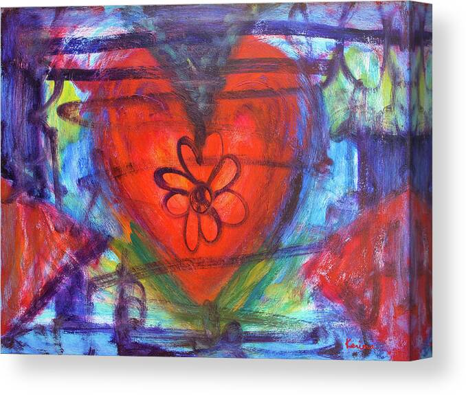 Heart Canvas Print featuring the painting Heart and Soul Number one by Kerima Swain