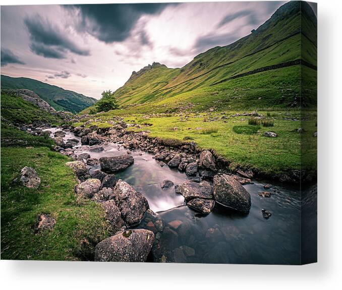 Clouds Canvas Print featuring the photograph Helm Crag - Lake District, England - Landscape photography by Giuseppe Milo