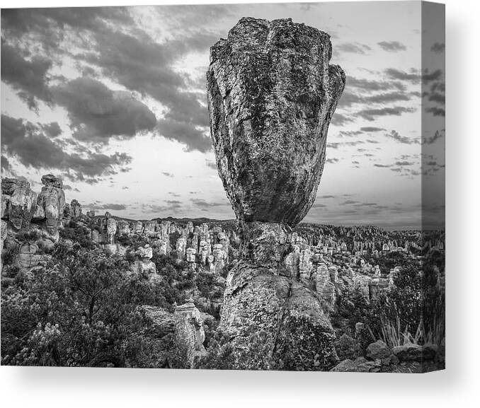 Disk1216 Canvas Print featuring the photograph Hoodoos, Echo Canyon, Arizona by Tim Fitzharris
