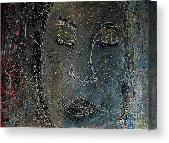 Abstract Of Spiritual Women's Face Canvas Print featuring the painting Hope by Rebecca Flores