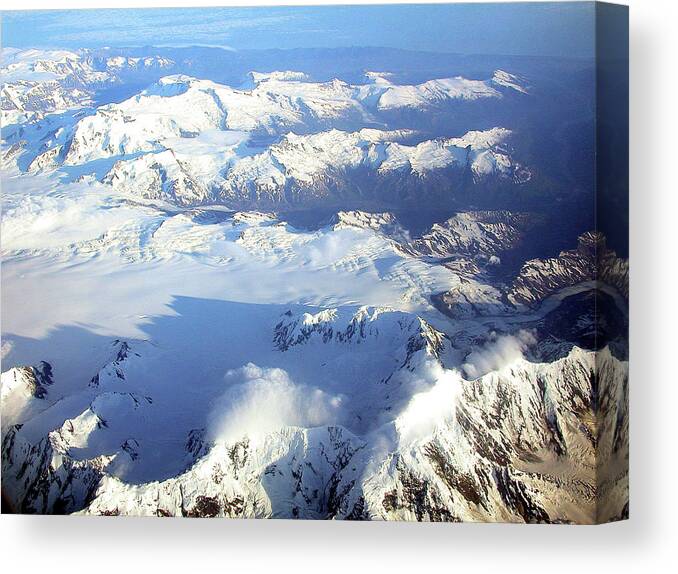 Alaska Canvas Print featuring the photograph Icebound Mountains by Mark Duehmig
