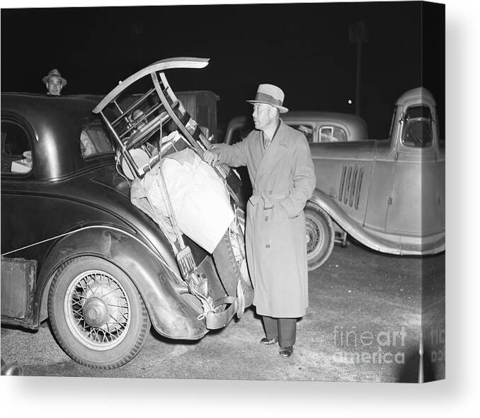 Mature Adult Canvas Print featuring the photograph Japanese-americans Leaving by Bettmann