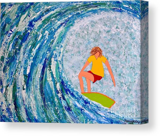 Surfing Canvas Print featuring the painting Jubilance by Denise Railey
