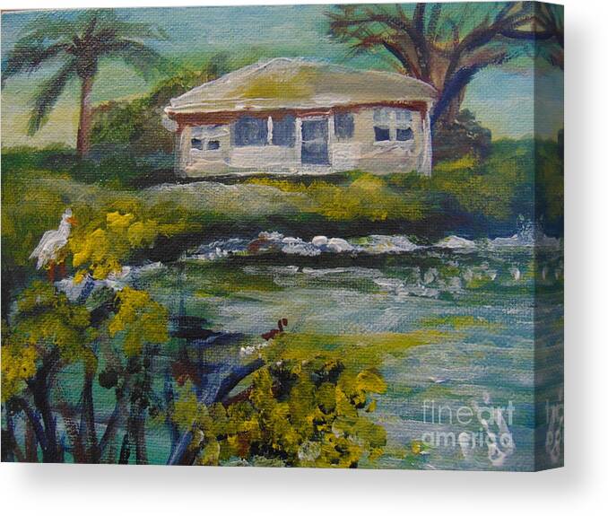 Florida Canvas Print featuring the painting Lake Louise by Saundra Johnson