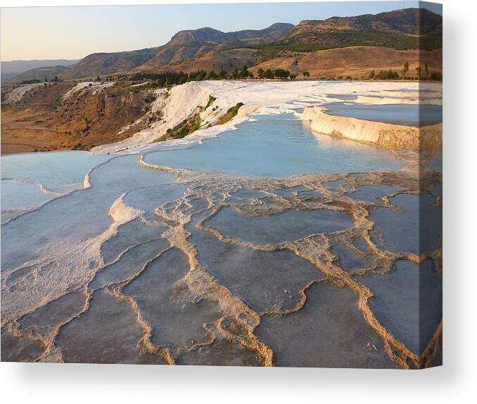 Scenics Canvas Print featuring the photograph Landscape In Pamukkale, Turkey by Frans Sellies