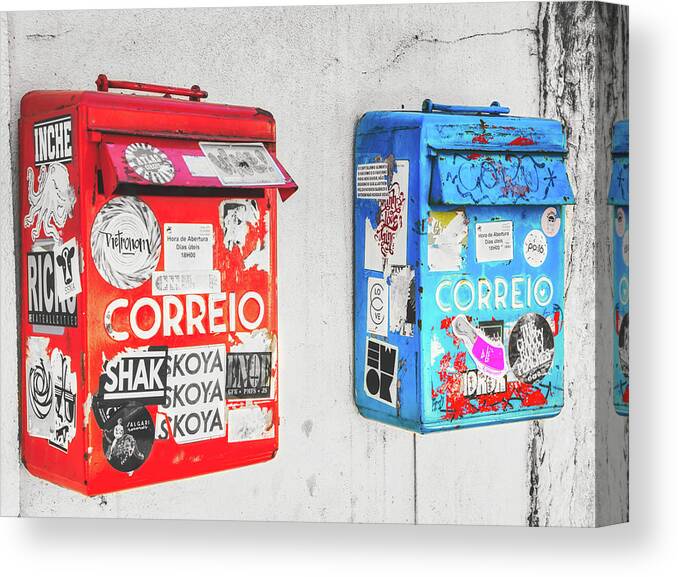 Double Canvas Print featuring the photograph Letterboxes' redundancy by Micah Offman