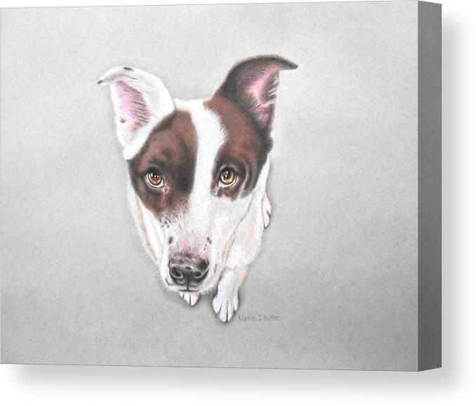 Dog Canvas Print featuring the drawing Lily by Karrie J Butler