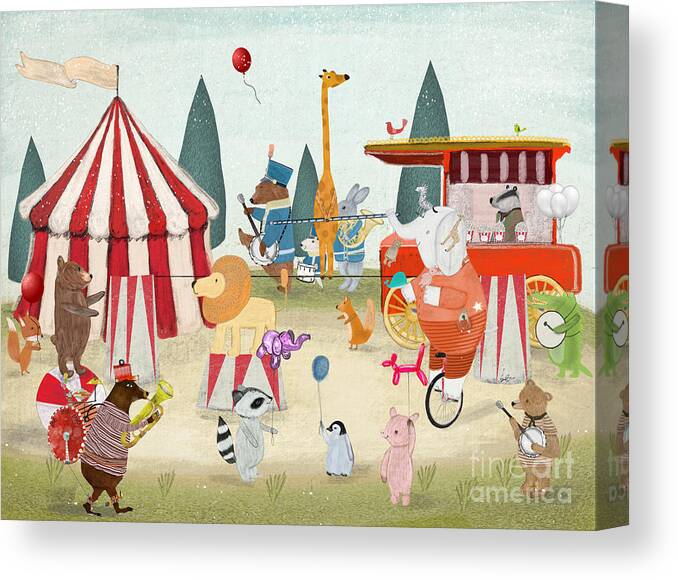 Childrens Canvas Print featuring the painting Little Carnival by Bri Buckley