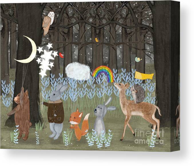 Childrens Canvas Print featuring the painting Little Seasons by Bri Buckley