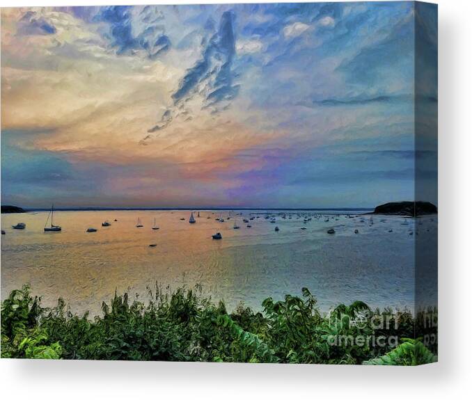 Glen Cove Canvas Print featuring the photograph Long Island Sound from Glen Cove by Jeff Breiman
