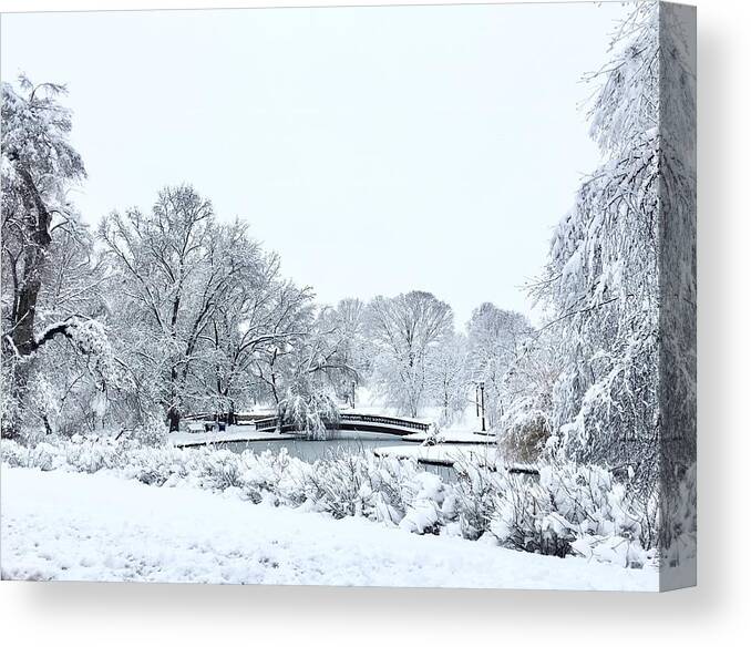 Winter Scene Canvas Print featuring the photograph Loose Park, Kansas City by Barbara Anna Knauf