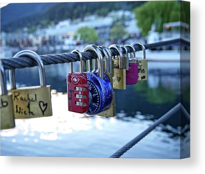 Love Canvas Print featuring the photograph Love padlocks by Martin Smith