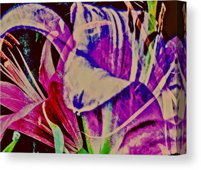 Floral Canvas Print featuring the digital art Loving Pinks by Tommy McDonell