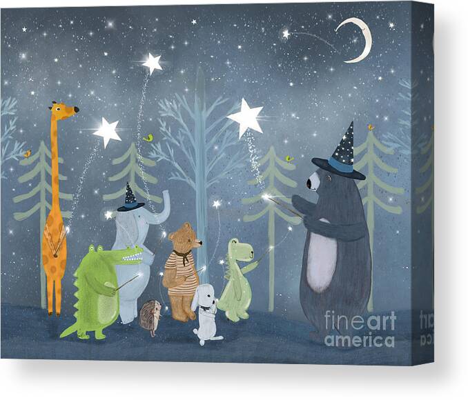 Children's Canvas Print featuring the painting Magic Stars by Bri Buckley