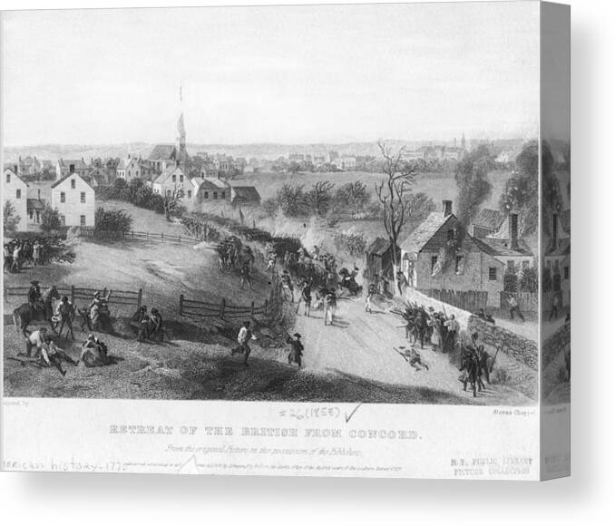 Engraving Canvas Print featuring the photograph Massachusetts Millitia by Fotosearch