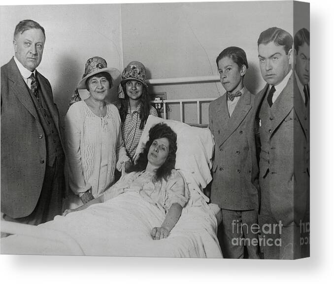 People Canvas Print featuring the photograph Mcpherson In The Hospital by Bettmann