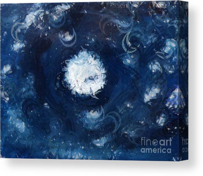 Moon Canvas Print featuring the painting Mega Moon by Bill King