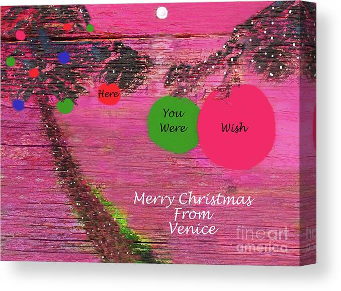 Abstract Canvas Print featuring the mixed media Merry Christmas from Venice 300 by Sharon Williams Eng