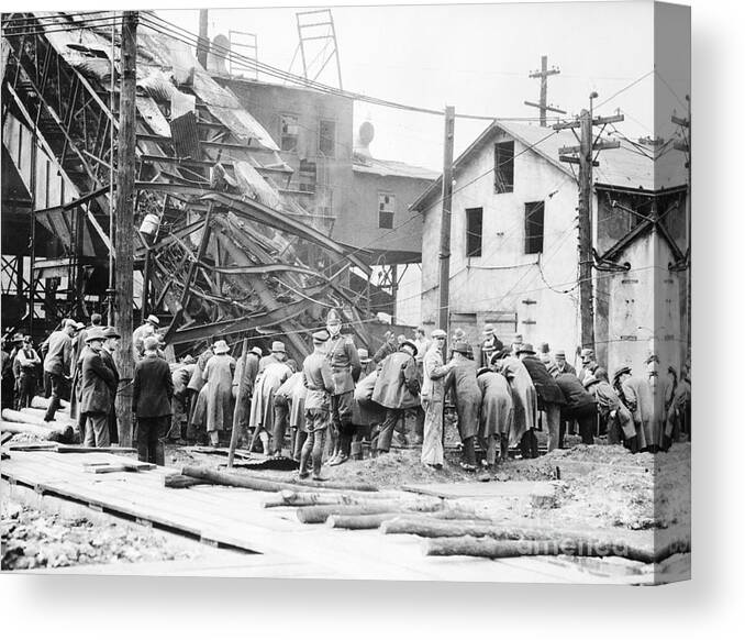 People Canvas Print featuring the photograph Mine Disaster In Pa by Bettmann
