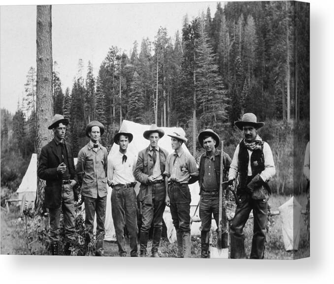 Miner Canvas Print featuring the photograph Mining Prospectors by Hulton Archive