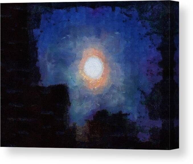 Moon Canvas Print featuring the mixed media Moonscape by Christopher Reed