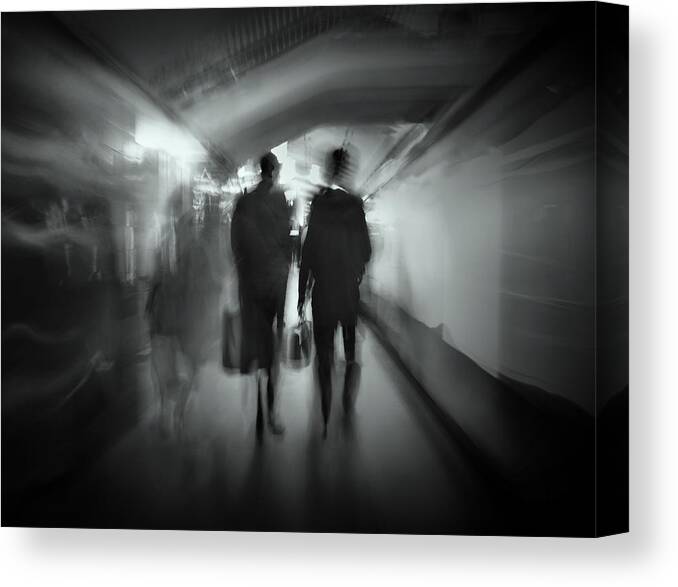 Metro Canvas Print featuring the photograph Moscow Metro - Light by Maxim Makunin