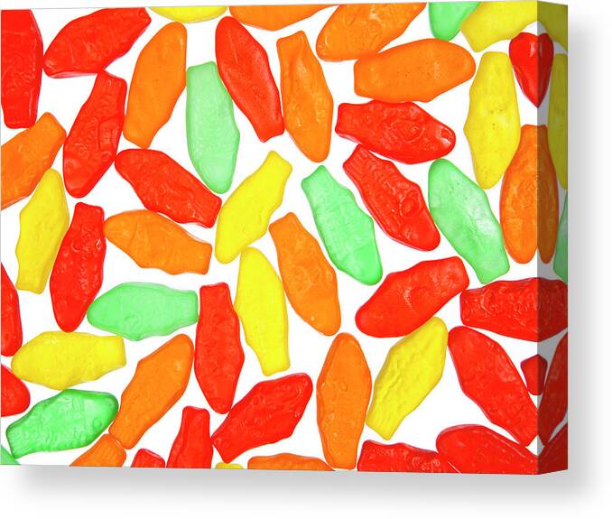Unhealthy Eating Canvas Print featuring the photograph Multi Coloured Gummy Fish by Nicole Hill Gerulat
