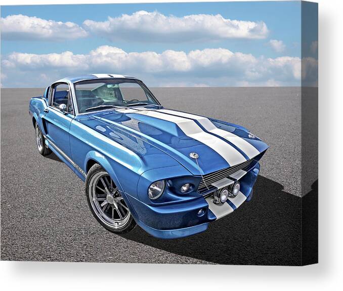Ford Mustang Canvas Print featuring the photograph Mustang Blues - 1967 Eleanor GT 500 by Gill Billington
