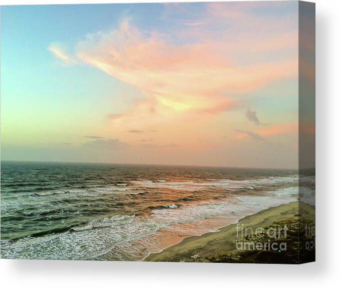 Ocean Canvas Print featuring the photograph Ocean Meets The Sky by Kerri Farley
