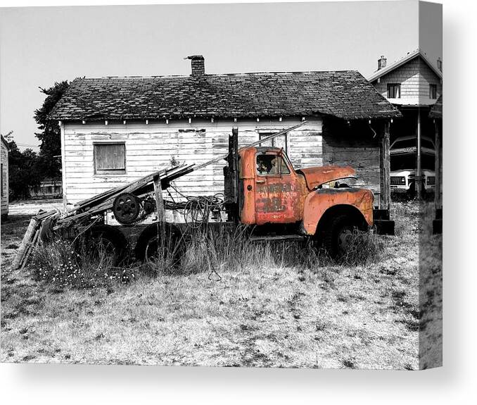 Truck Canvas Print featuring the photograph Old Abandoned Truck by Jerry Abbott