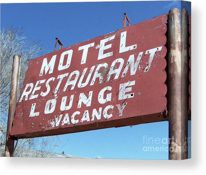 Sign Canvas Print featuring the photograph Old Motel Neon by Tony Baca