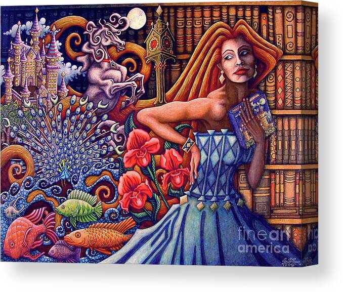 Tropical Fish Canvas Print featuring the painting Once Upon A Dream... by Amy E Fraser