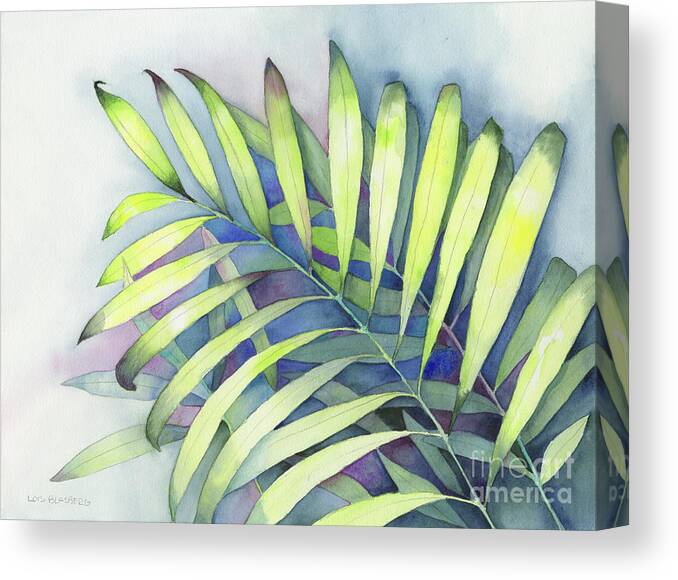Face Mask Canvas Print featuring the painting Serenity Palm Study by Lois Blasberg