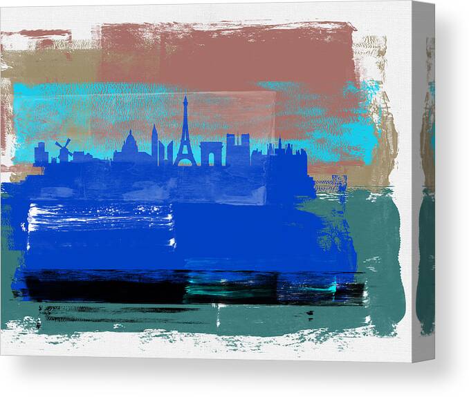 Paris Canvas Print featuring the mixed media Paris Abstract Skyline II by Naxart Studio