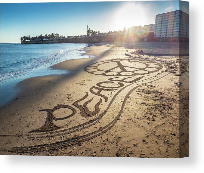 California Canvas Print featuring the photograph Peace on Beach by Mary Lee Dereske