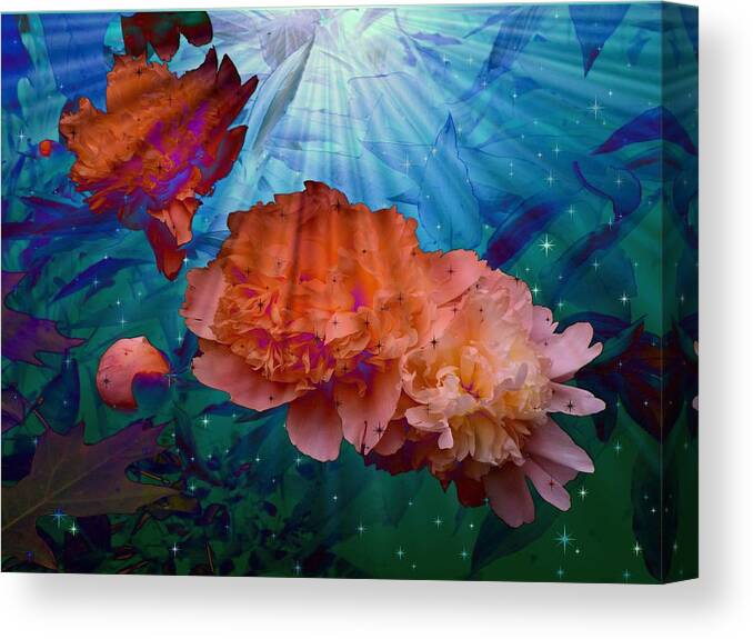 Peony Floral Canvas Print featuring the photograph Peonies Under Water by Mike McBrayer