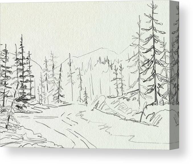 Landscapes Seascapes Canvas Print featuring the painting Piney Forest I by Emma Caroline