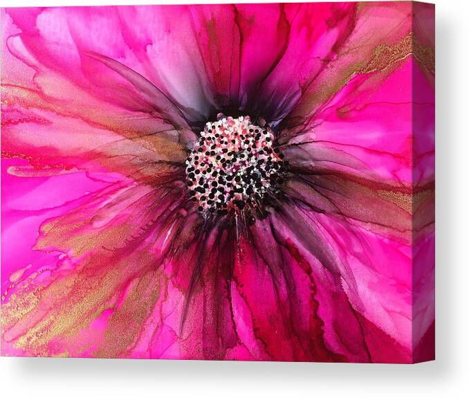 Abstract Canvas Print featuring the painting Pink Passion by Bonny Butler