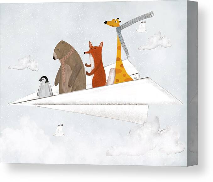 Childrens Canvas Print featuring the painting Plane Sailing by Bri Buckley