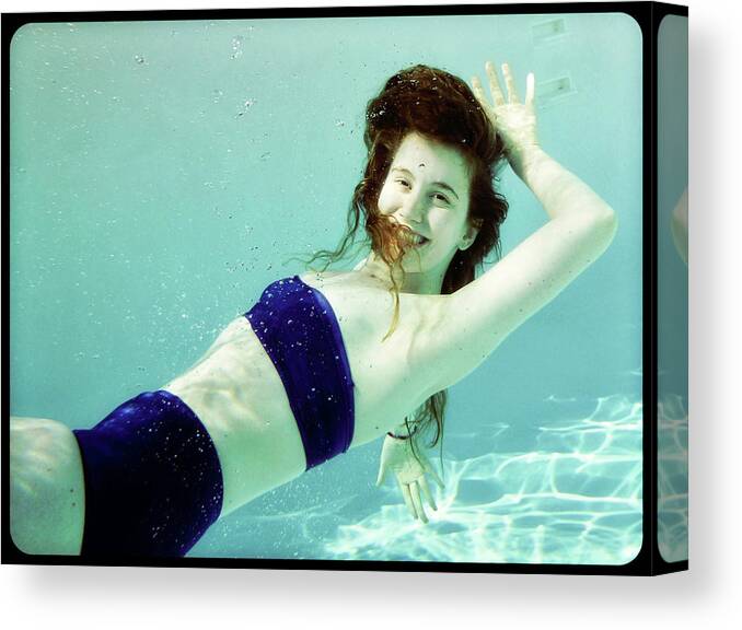 Underwater Canvas Print featuring the photograph Pool Girl by D Malone