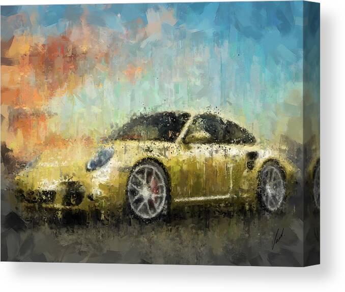 Impressionism Canvas Print featuring the painting Porsche 911 Turbo by Vart Studio