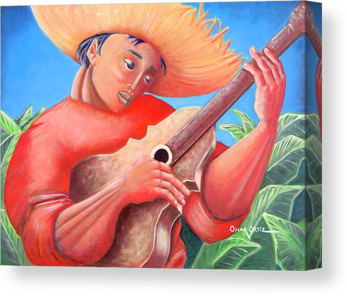 Musician Canvas Print featuring the painting Q9x_4_397_03 by Oscar Ortiz
