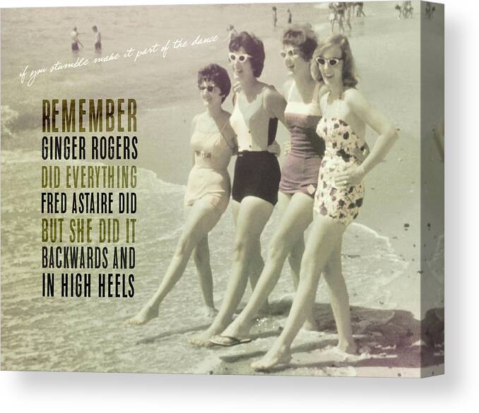 1961 Canvas Print featuring the photograph SEASIDE ROCKETTES quote by JAMART Photography