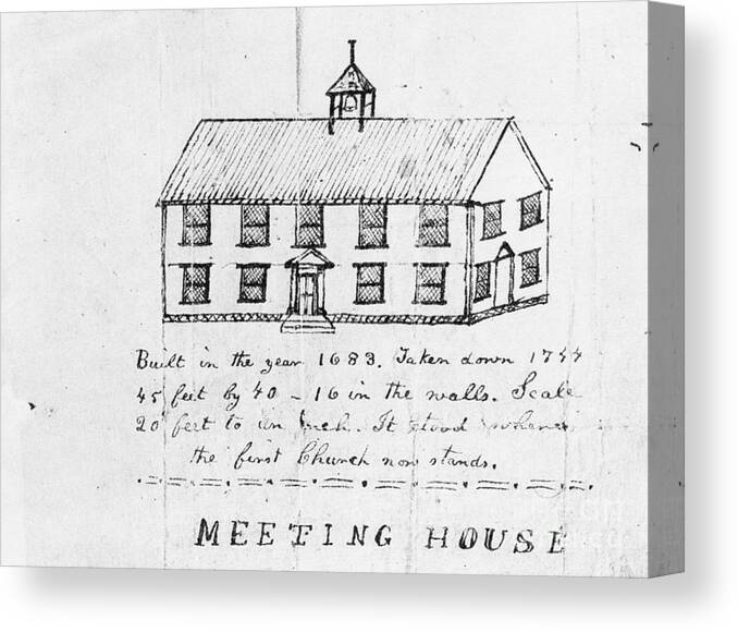 Social Issues Canvas Print featuring the photograph Second Meeting House, Plymouth by Bettmann