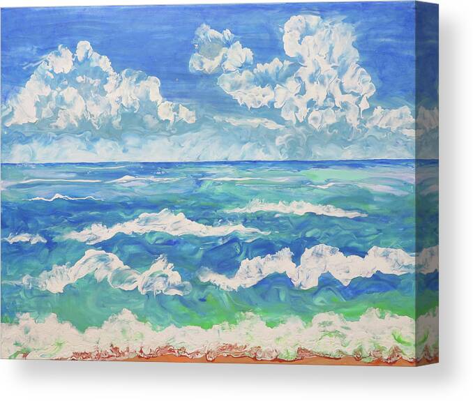 Sea Canvas Print featuring the painting Serenity Sea by Frances Miller